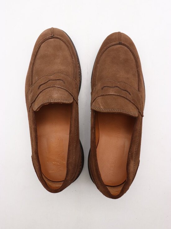 Allen Edmonds Denali Men\'s Size 7.5 EEE Slip-On Penny Loafers Brown Suede main image 5